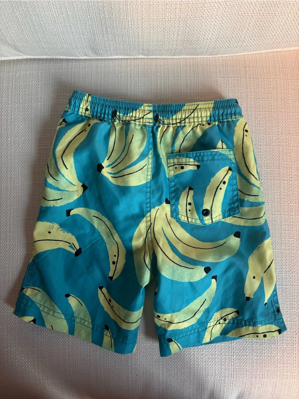 Tea Collection Teal Swim Shorts with Banana Print